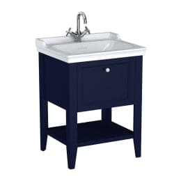 VitrA Valarte Set 65 cm Möbelwaschtisch + Waschtischunterschrank 1 Lade Stahlblau (Lack)