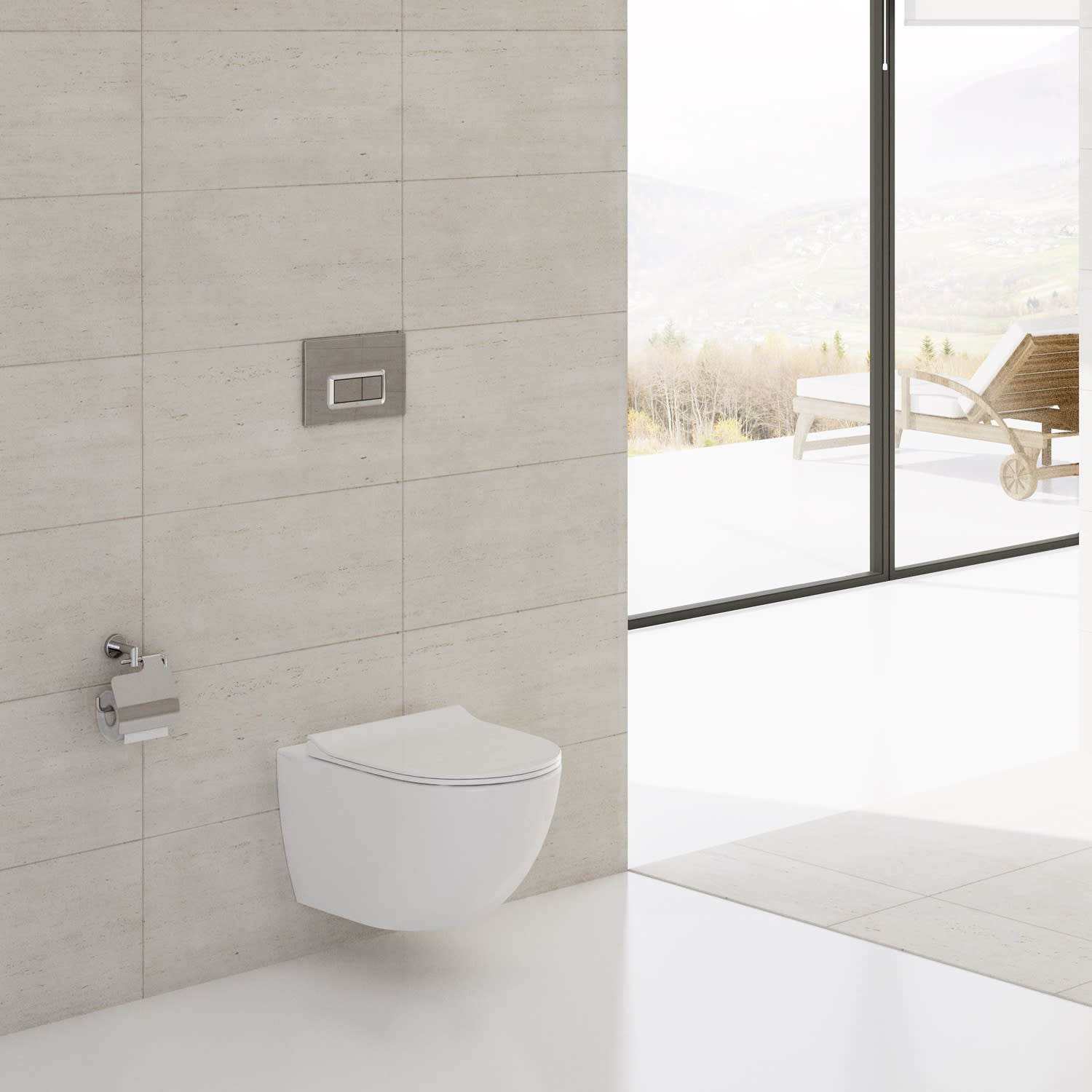 VitrA Sento spülrandlos Wand-Dusch-WC mit VitrAflush 2.0 - Weiß