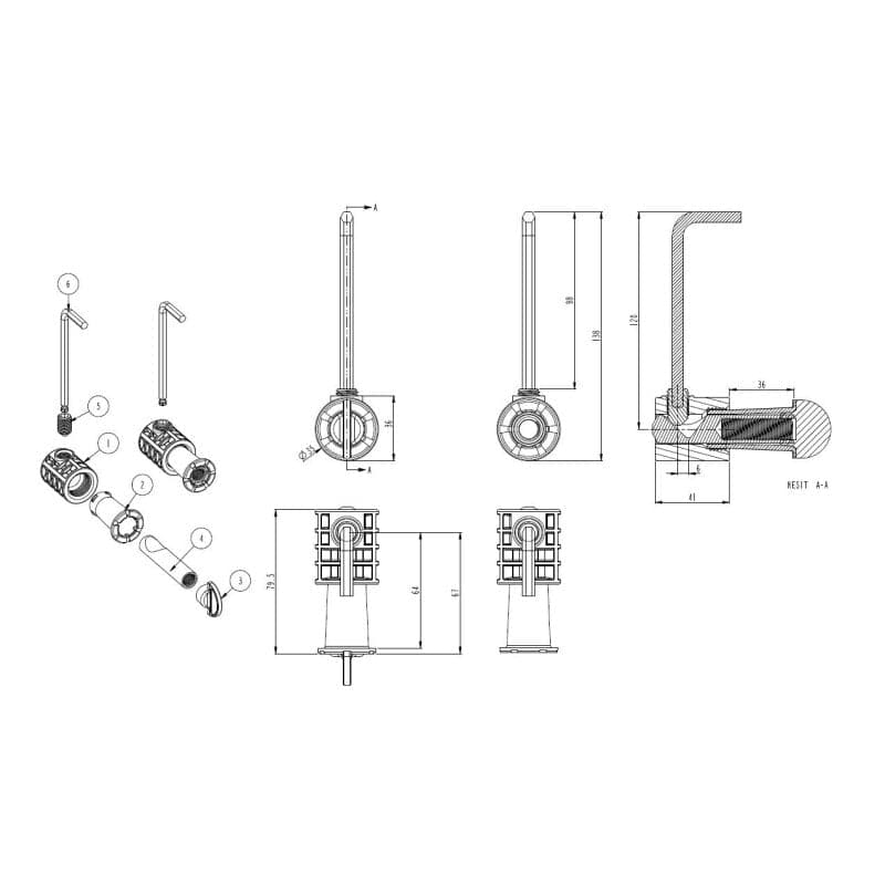 VitrA Ersatzteil V-Fit Montageset Wand-WC 75 mm VitrA