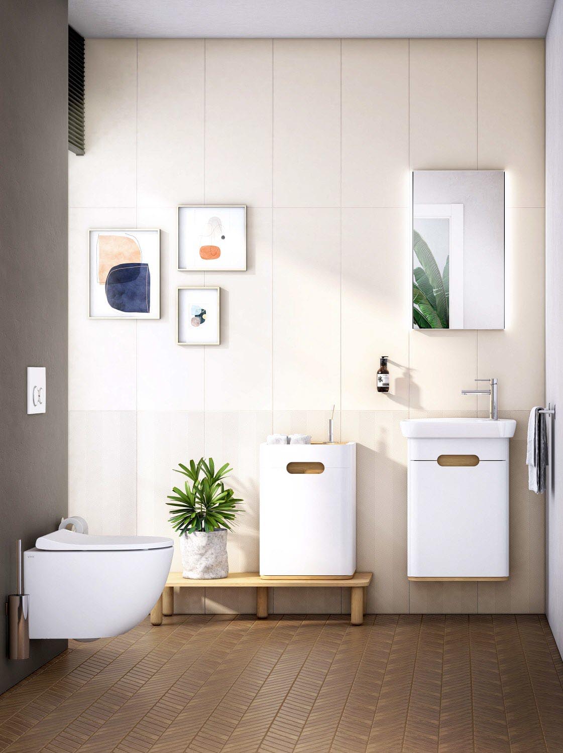 VitrA Sento Wand-WC Compact Weiß  Hochglanz mit VitrA Clean VitrA