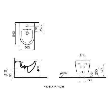 VitrA Sento Wand-Bidet mit verdeckter Befestigung V-Fit 2.0 Edelweiß mit Oberflächenveredelung VitrA Clean VitrA