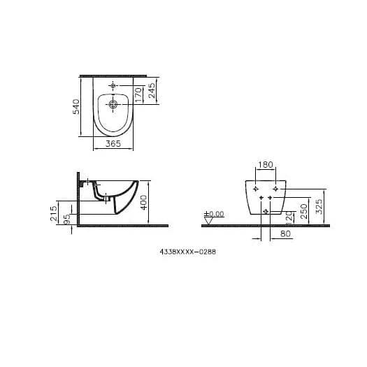 VitrA Sento Wand-Bidet mit verdeckter Befestigung V-Fit 2.0 Weiß Hochglanz mit Oberflächenveredelung VitrA Clean VitrA