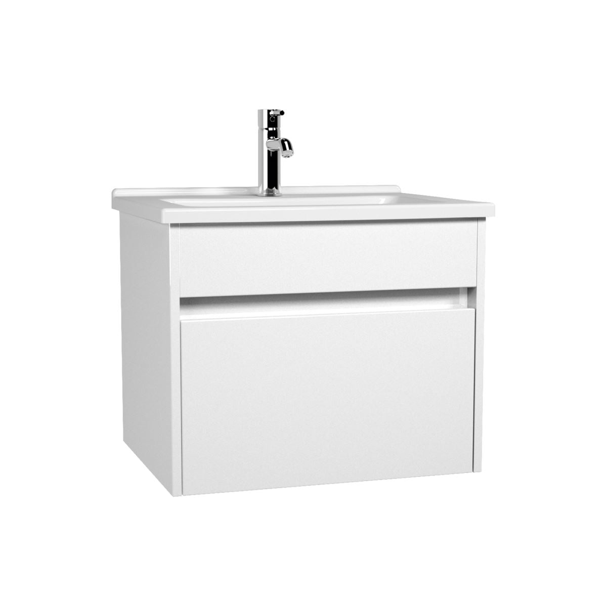 VitrA S50+ Waschtischschrank Inkl. Keramik 60 Cm Weiss 1 Auszug