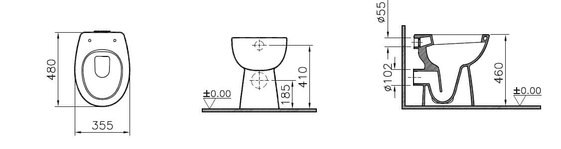 VitrA Conforma Stand-WC Tiefspüler Weiß Hochglanz mit VitrA Clean VitrA