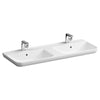 VitrA Sento Doppelwaschtisch 130 cm Weiß Hochglanz mit VitrA Clean VitrA