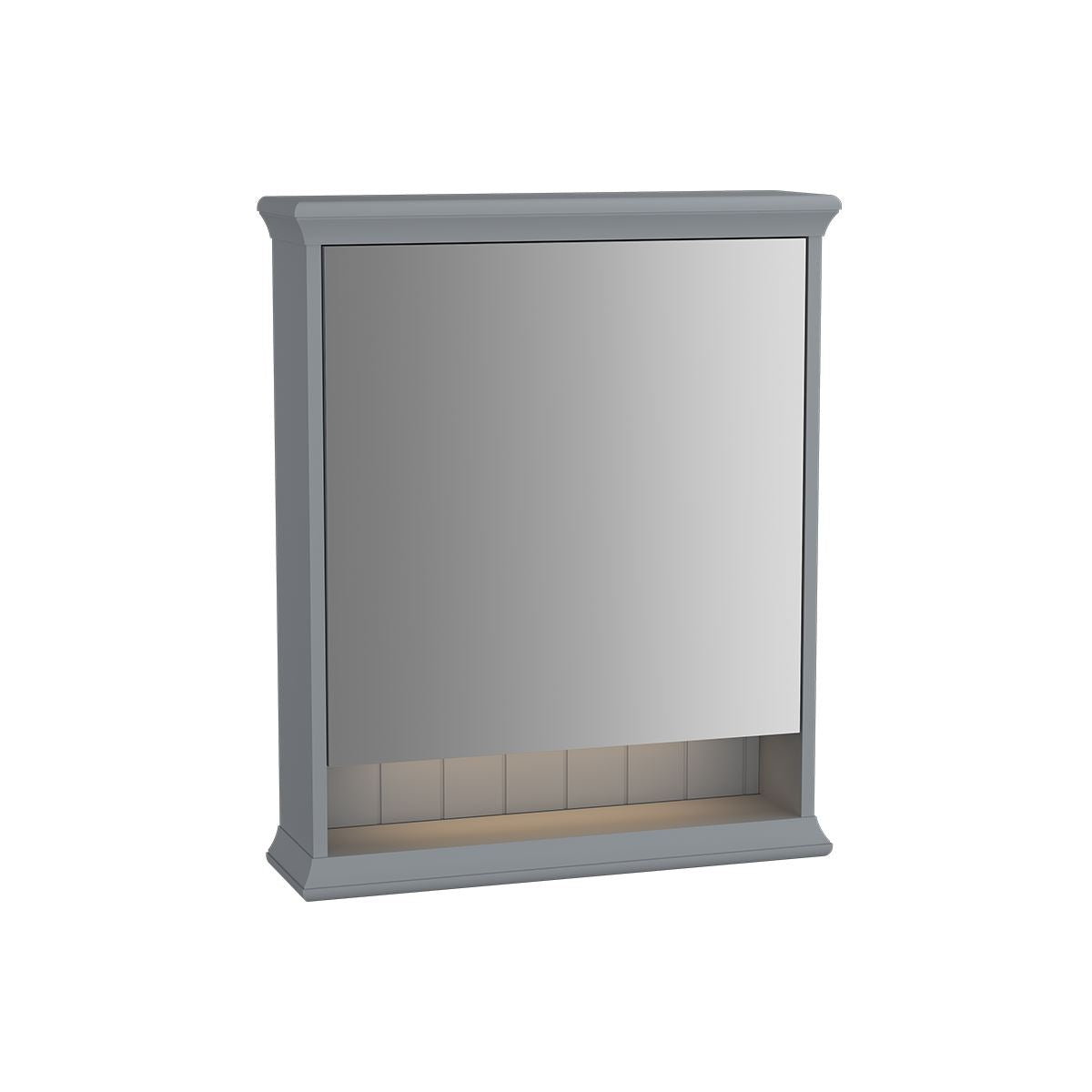 VitrA Valarte LED-Spiegelschrank 63 cm 1 Tür Türanschlag links Grau Matt