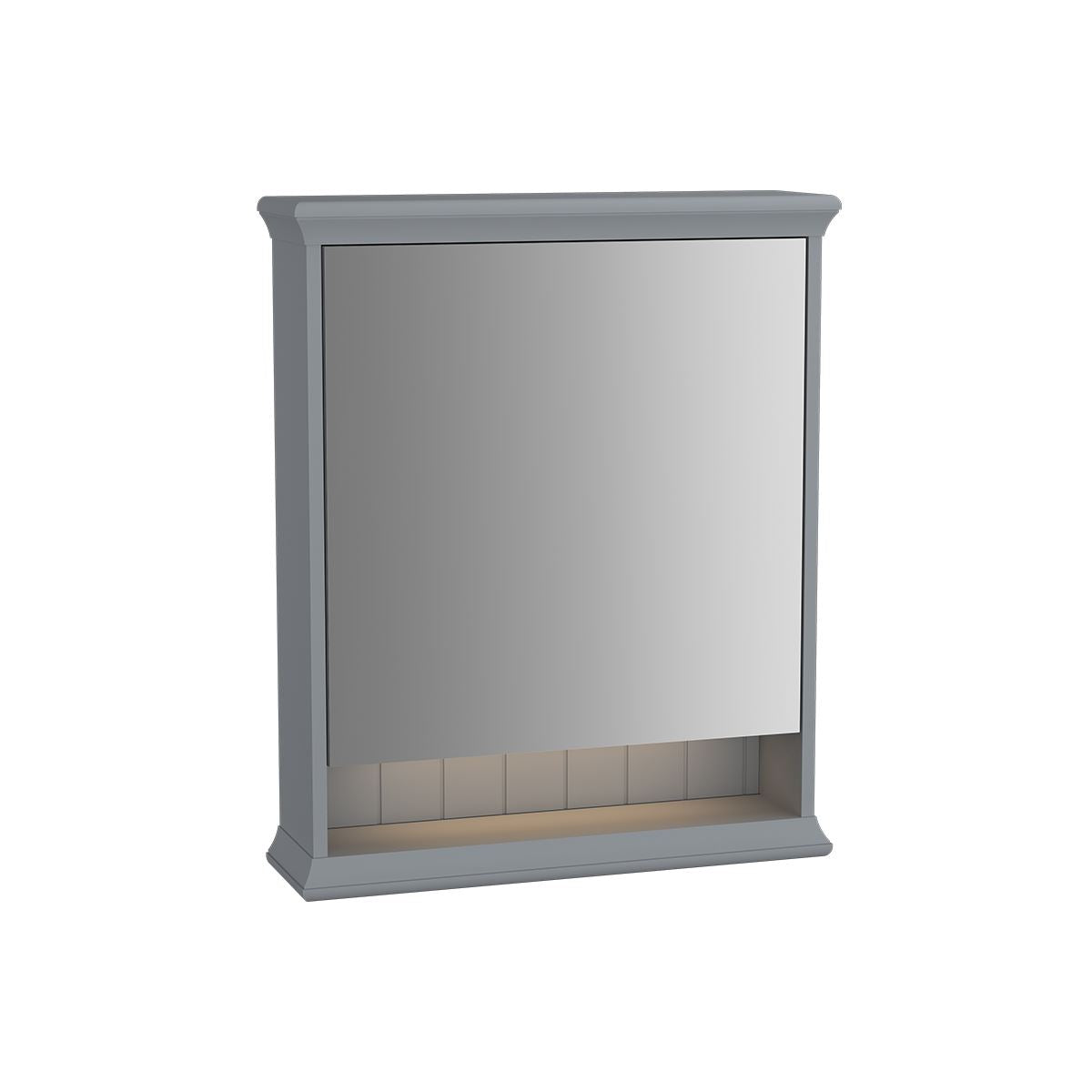 VitrA Valarte LED-Spiegelschrank 63 cm 1 Tür Türanschlag rechts Grau Matt