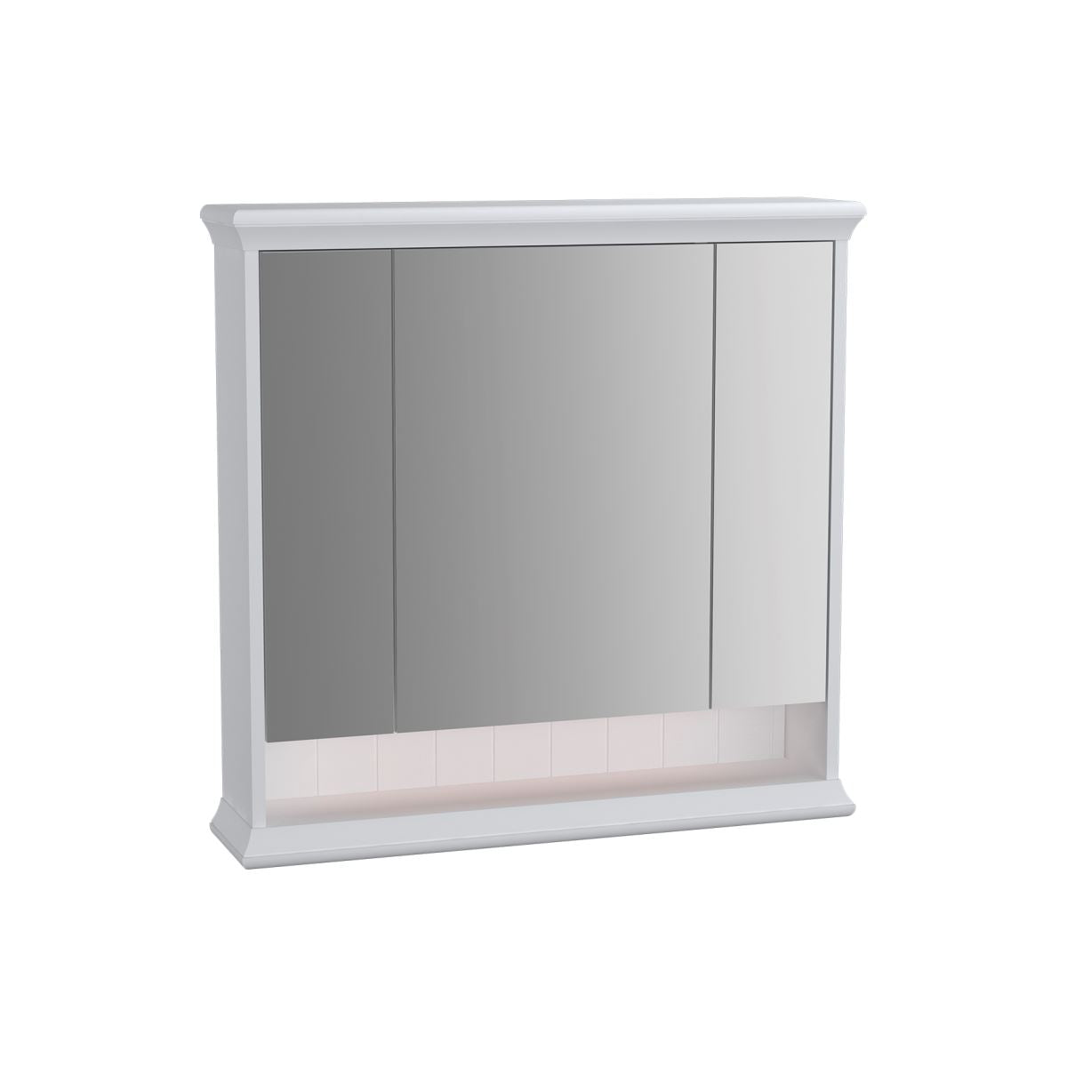 VitrA Valarte LED-Spiegelschrank 78 cm 3 Türen Weiß Matt