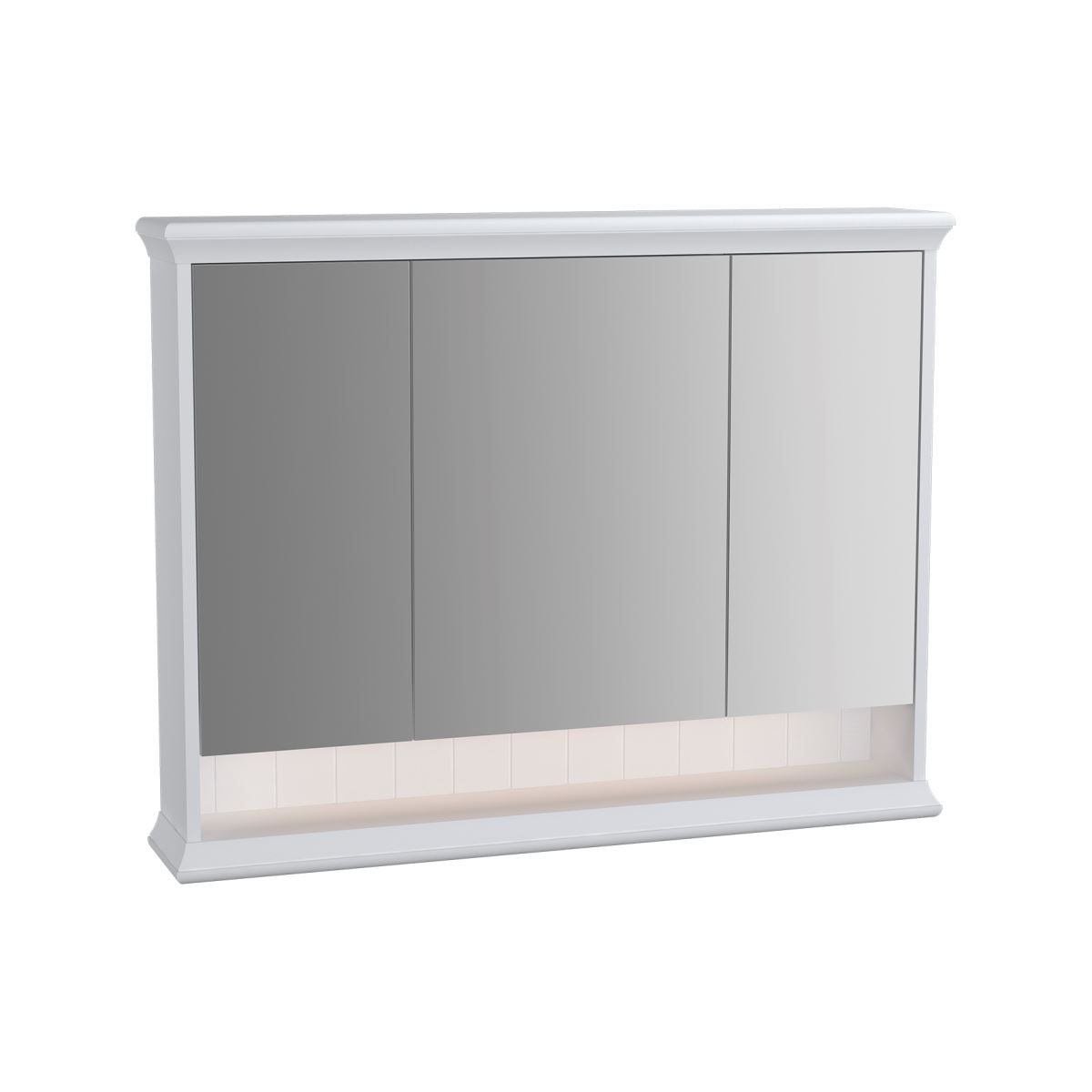 VitrA Valarte LED-Spiegelschrank 98 cm 3 Türen Weiß Matt