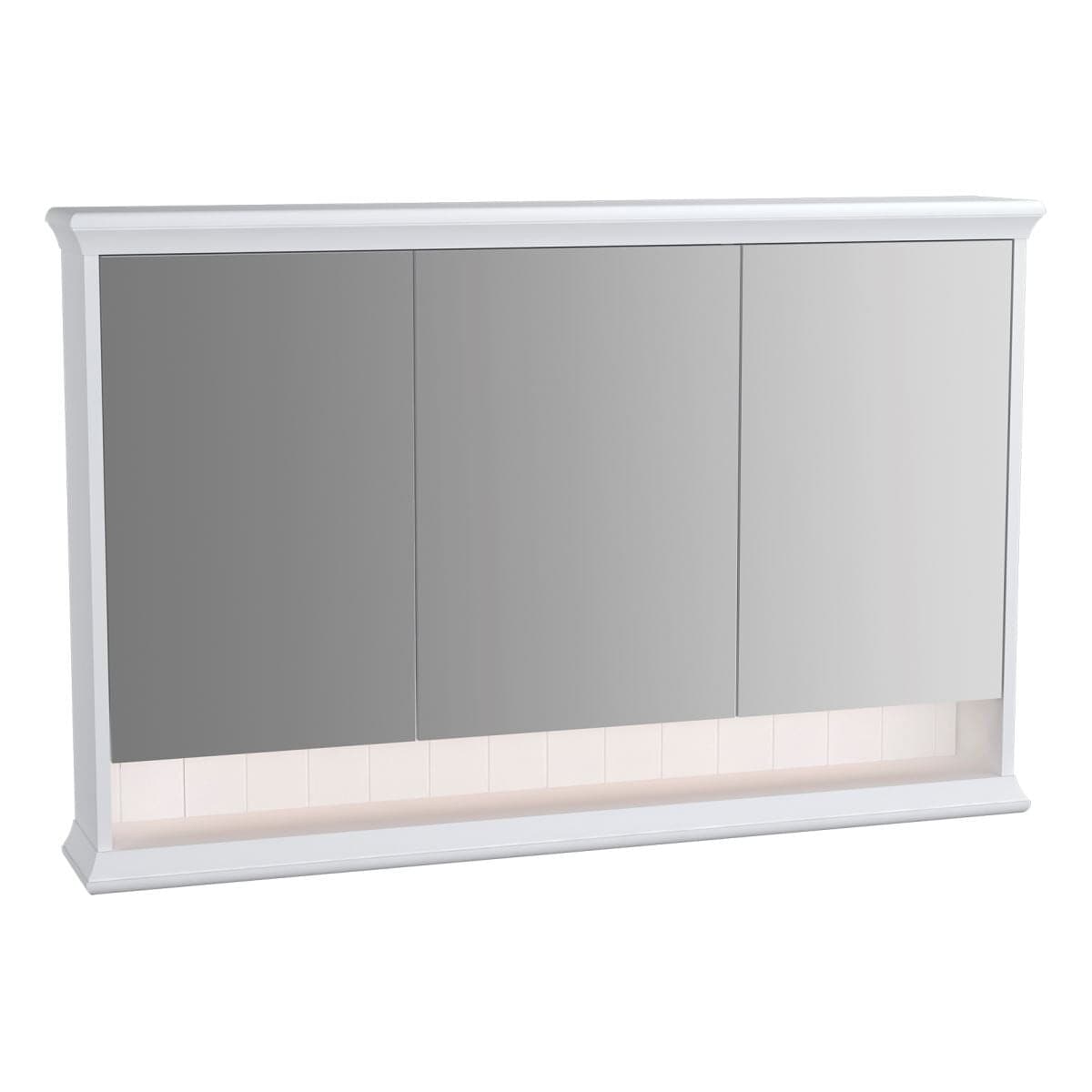 VitrA Valarte LED-Spiegelschrank 118 cm 3 Türen Weiß Matt