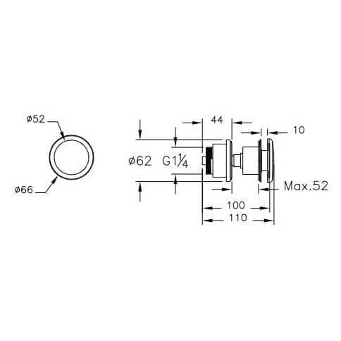 VitrA Push-Open-Ventil mit Ventildeckel aus Keramik Weiß Hochglanz VitrA