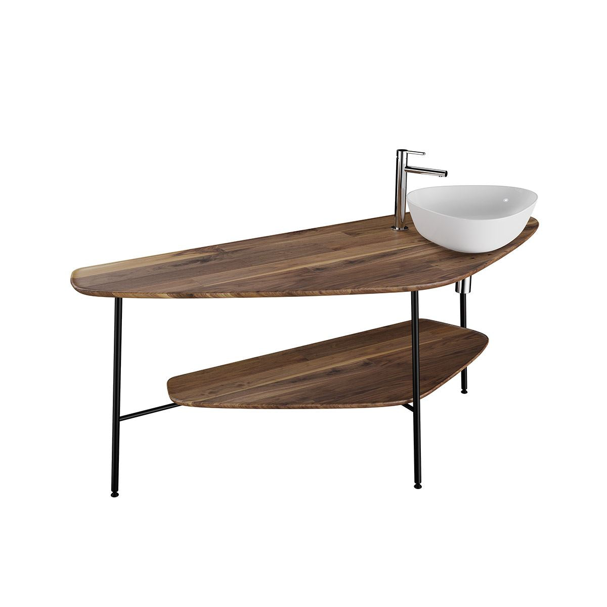 VitrA Plural Konsole 162 cm 1 Ausschnitt für Aufsatzschale Nussbaum