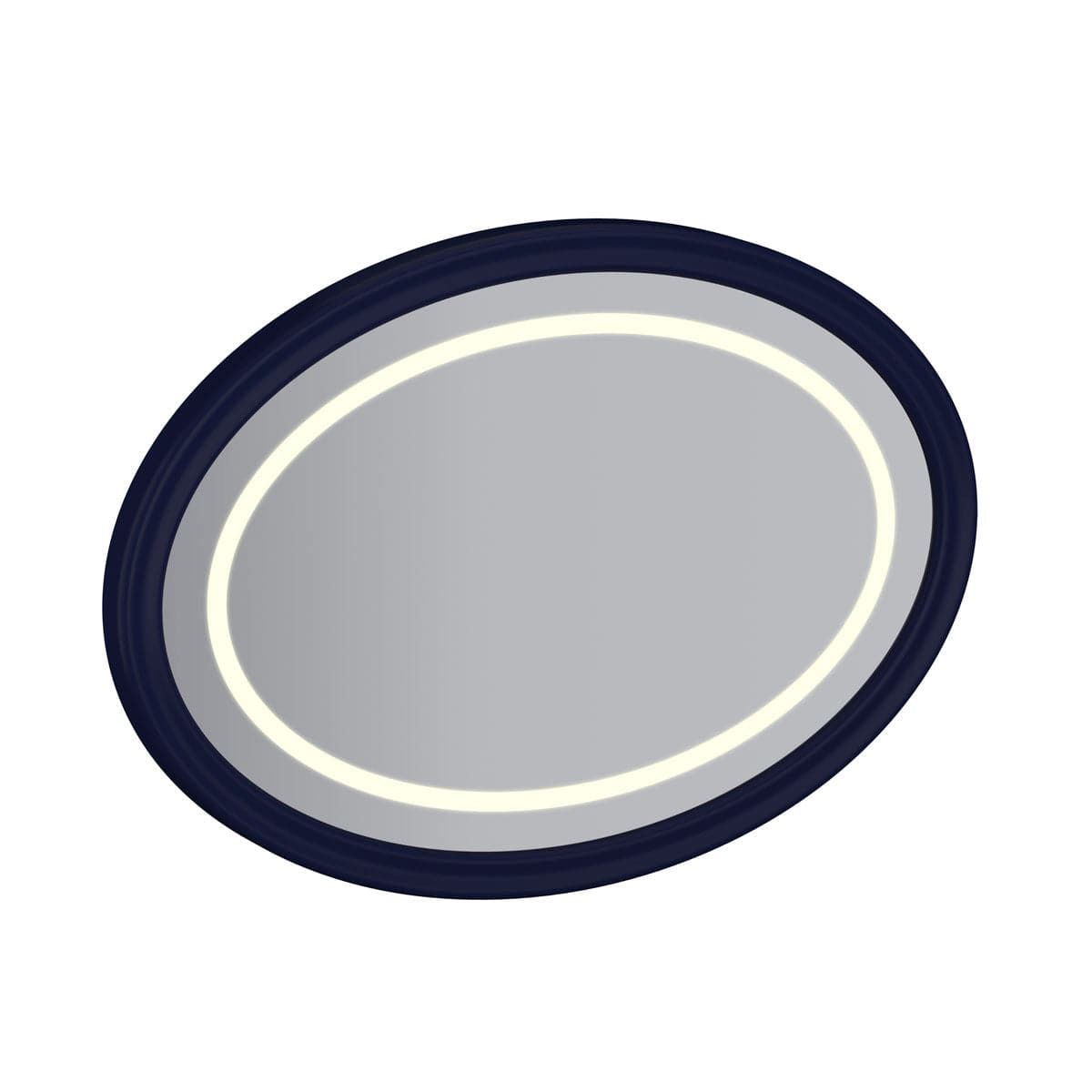 VitrA Valarte Flachspiegel mit LED-Beleuchtung oval 1000 mm Stahlblau (Lack)