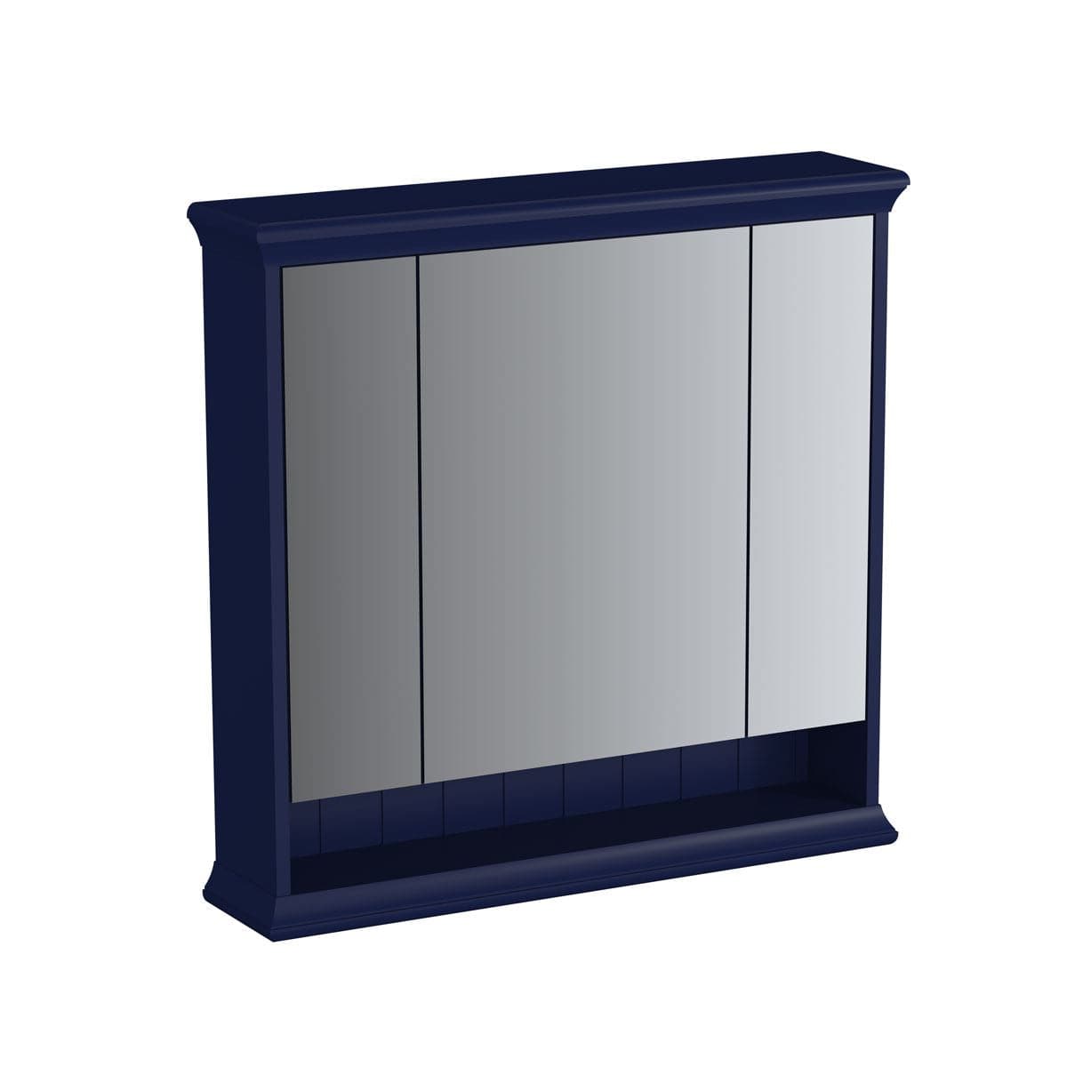 VitrA Valarte LED-Spiegelschrank 78 cm 3 Türen Stahlblau (Lack)
