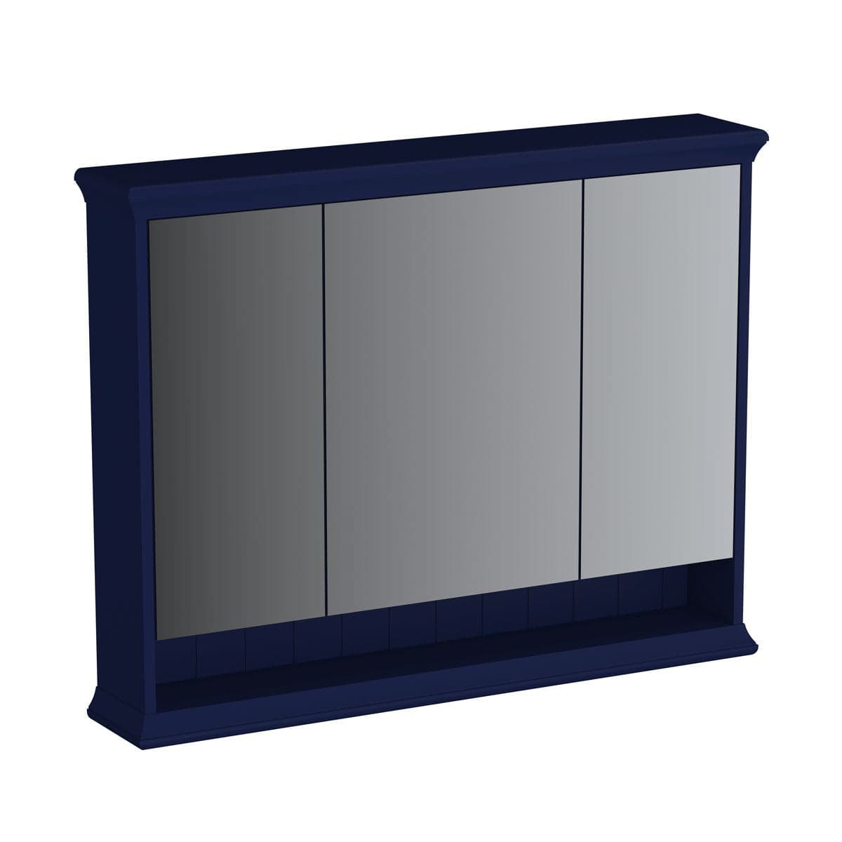 VitrA Valarte LED-Spiegelschrank 98 cm 3 Türen Stahlblau (Lack)