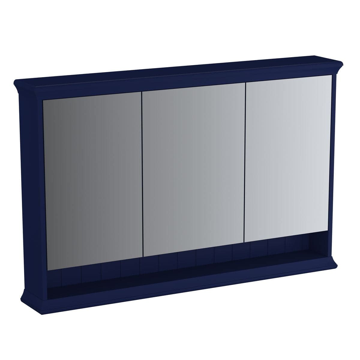 VitrA Valarte LED-Spiegelschrank 118 cm 3 Türen Stahlblau (Lack)