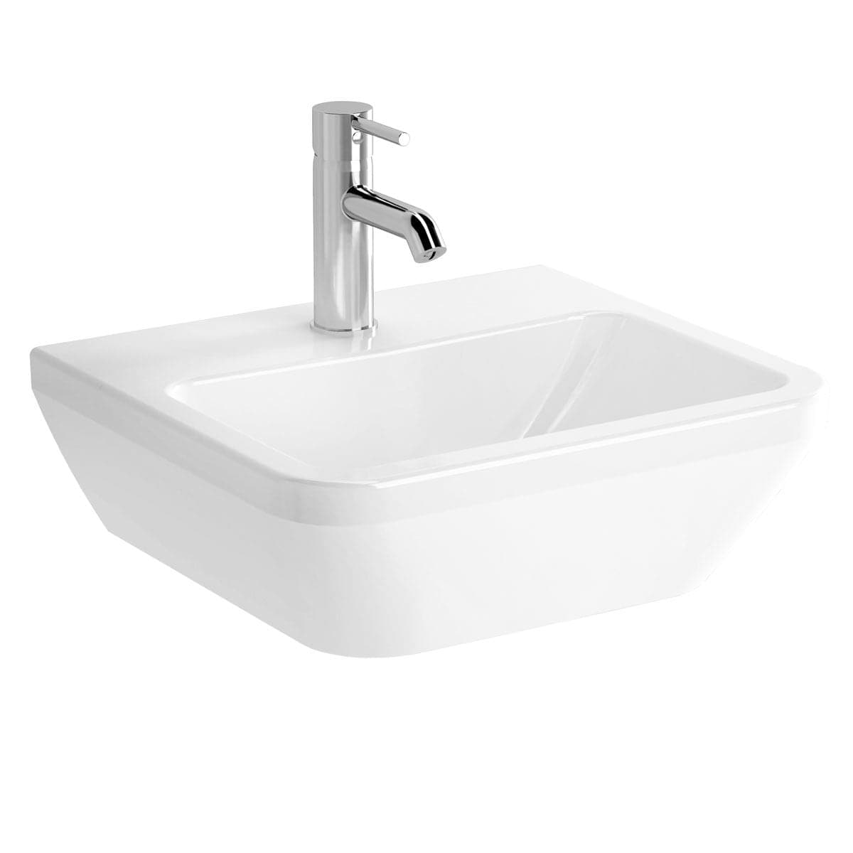 VitrA Integra Handwaschbecken 45 cm eckig Weiß Hochglanz VitrA