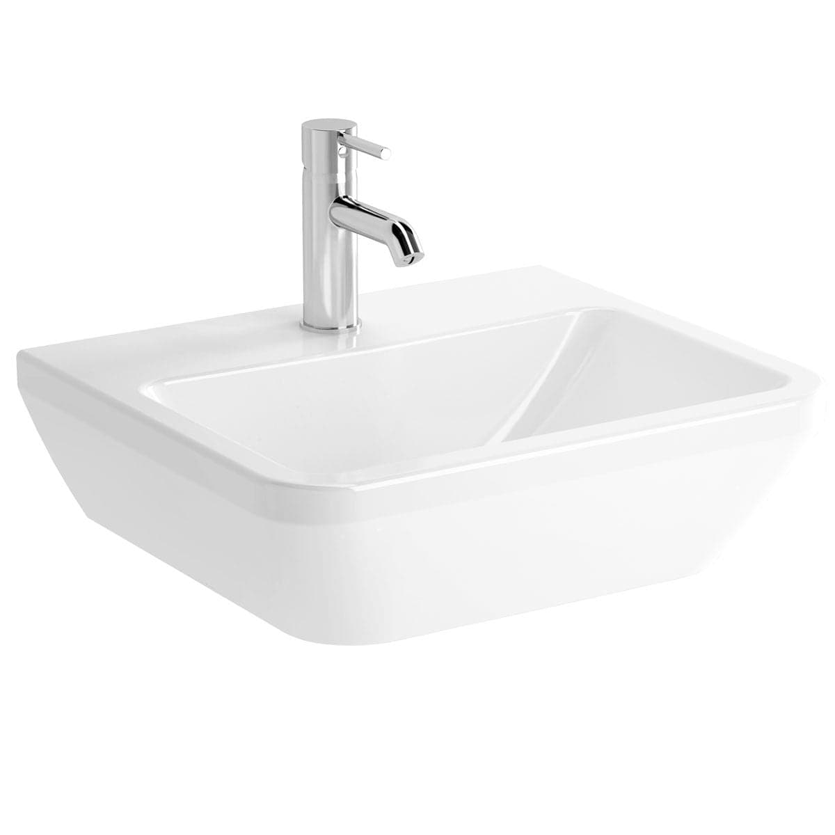 VitrA Integra Waschtisch 50 cm eckig Weiß Hochglanz mit VitrA Clean VitrA