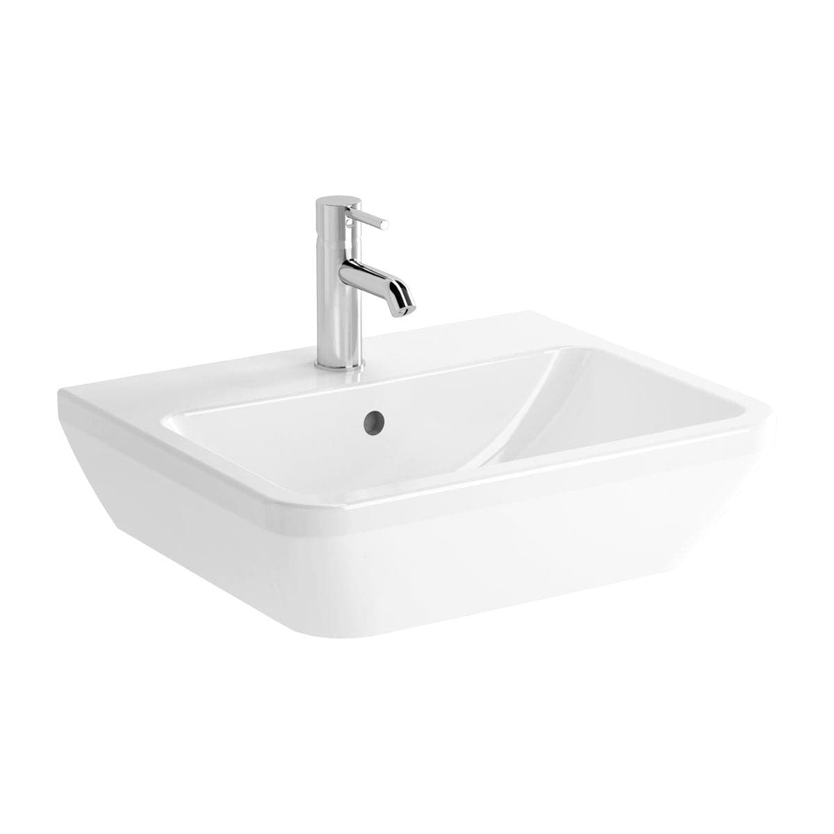 VitrA Integra Waschtisch 55 cm eckig Weiß Hochglanz mit VitrA Clean VitrA