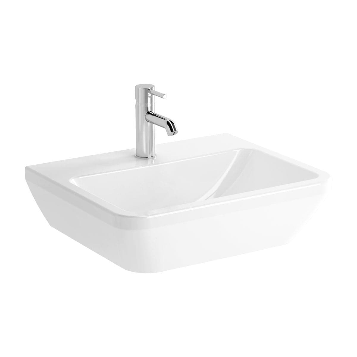 VitrA Integra Waschtisch 55 cm eckig Weiß Hochglanz mit VitrA Clean VitrA