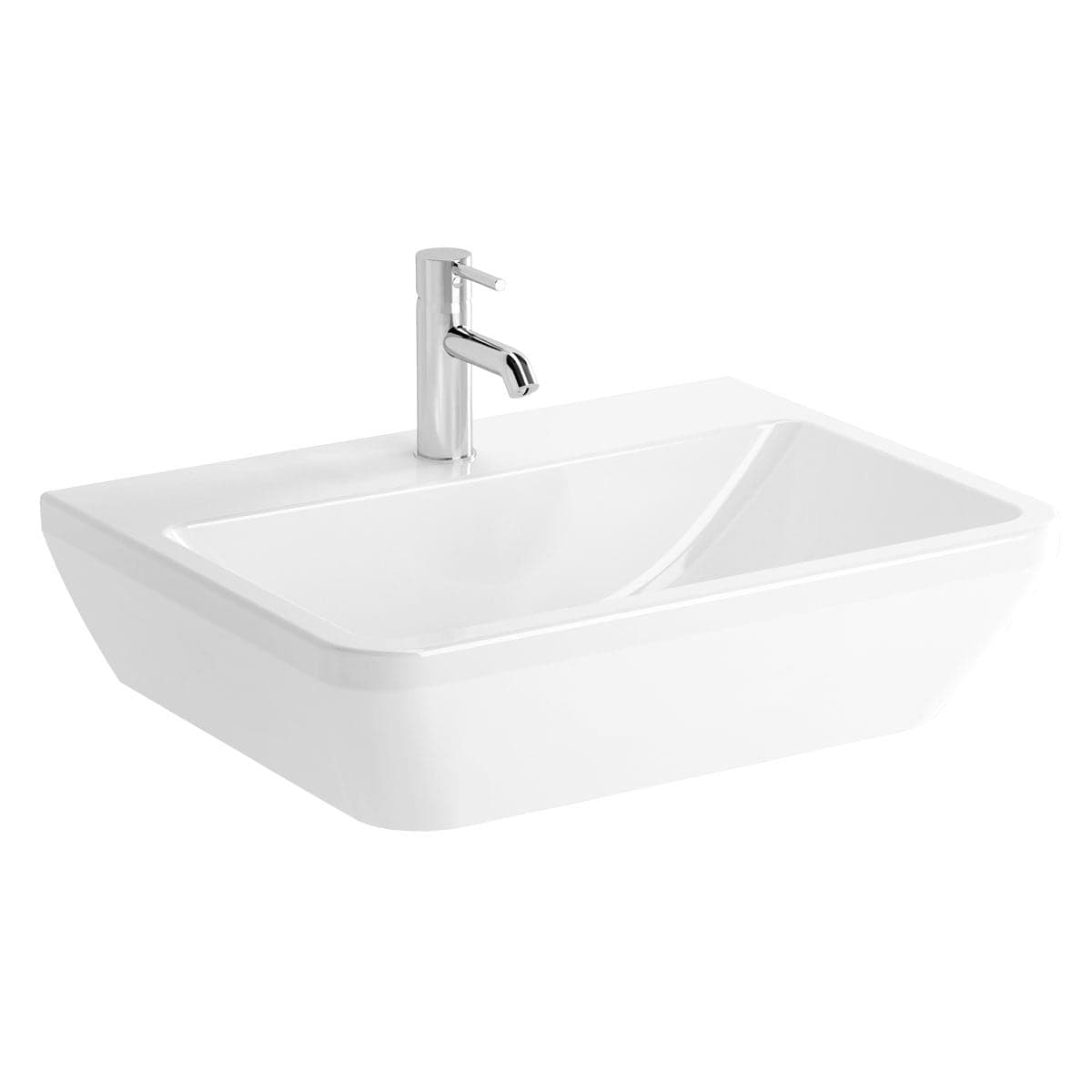 VitrA Integra Waschtisch 65 cm eckig Weiß Hochglanz mit VitrA Clean VitrA