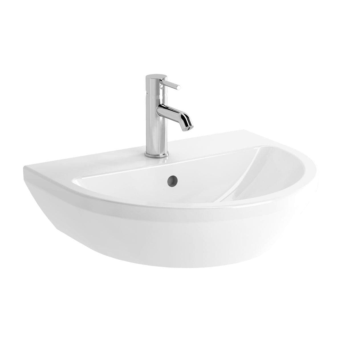 VitrA Integra Waschtisch 55 cm rund Weiß Hochglanz mit VitrA Clean VitrA