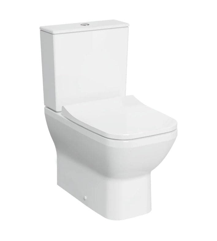 VitrA Integra Quadratisches Set, Rim-ex Toilette, vollständig an die Wand gelehnt, 62 cm Bidet mit Rohr, Weiß