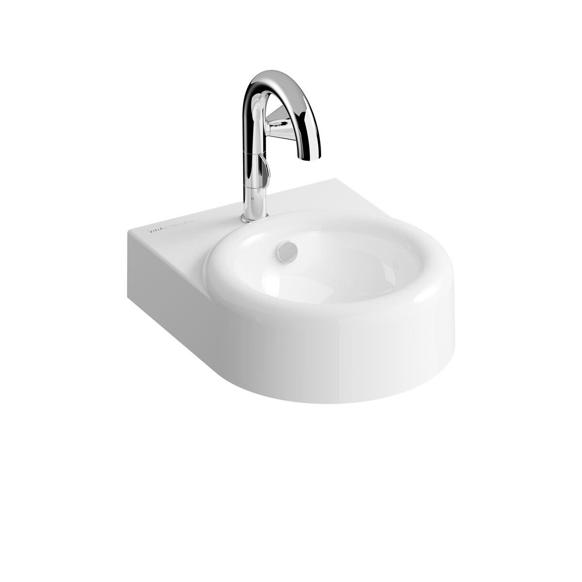 VitrA Liquid Waschtisch 40 cm mit Hahnloch mit Überlaufloch Weiß Hochglanz mit VitrA Clean