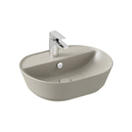 VitrA Geo Aufsatzwaschtisch 55 cm mit Hahnloch mittig mit Überlaufloch mittig Taupe Matt mit Oberflächenveredelung VitrA Clean VitrA