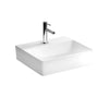 VitrA Nuo Aufsatzwaschtisch 50 cm mit Hahnloch mittig ohne Überlaufloch Weiß Hochglanz mit Oberflächenveredelung VitrA Clean VitrA