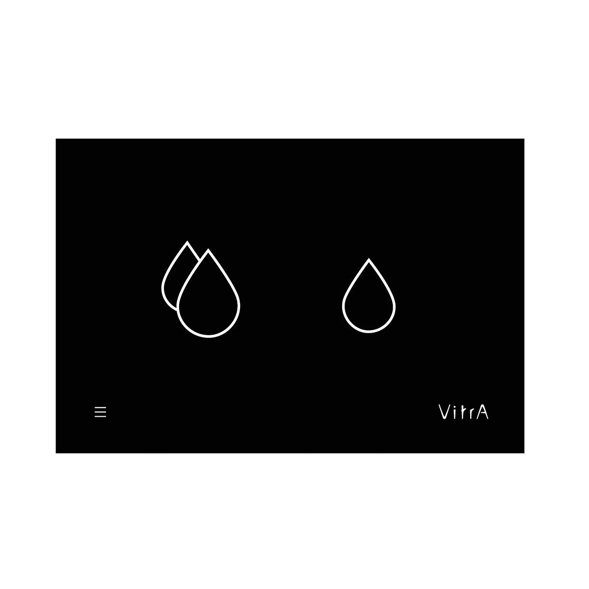 Vitra - V-Care - Beruehrungslose Betaetigungsplatte Fuer 2-Mengen-Spuelung Glas Schwarz 8Cm