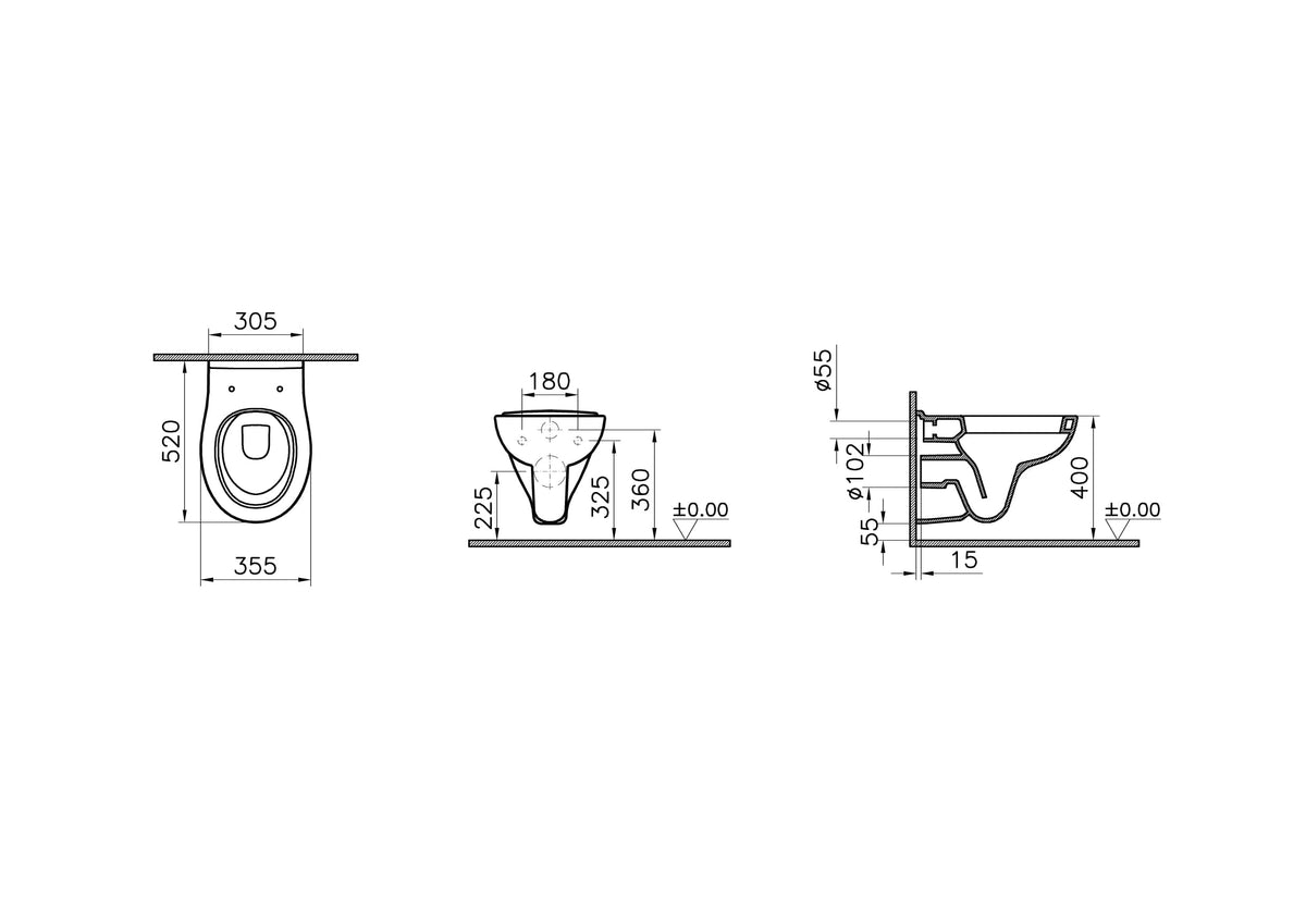 VitrA S20 Wand-WC Universal Shape VitrA