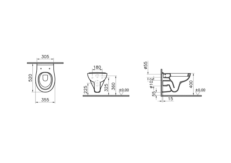 VitrA S20 Wand-WC Universal Shape VitrA