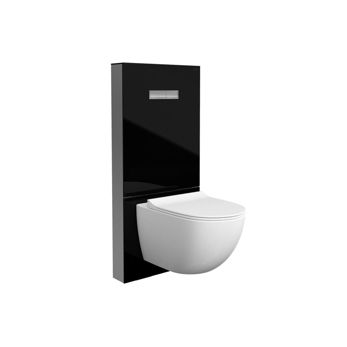 VitrA Vitrus Stand-Spülkasten für Wand-WCs Glasfront Schwarz
