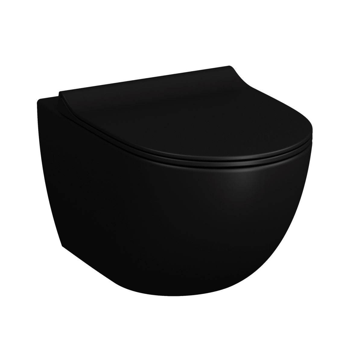 VitrA Sento Wand-WC VitrA Flush 2.0, Tiefspüler ohne Spülrand, mit Bidetfunktion - Schwarz-Matt