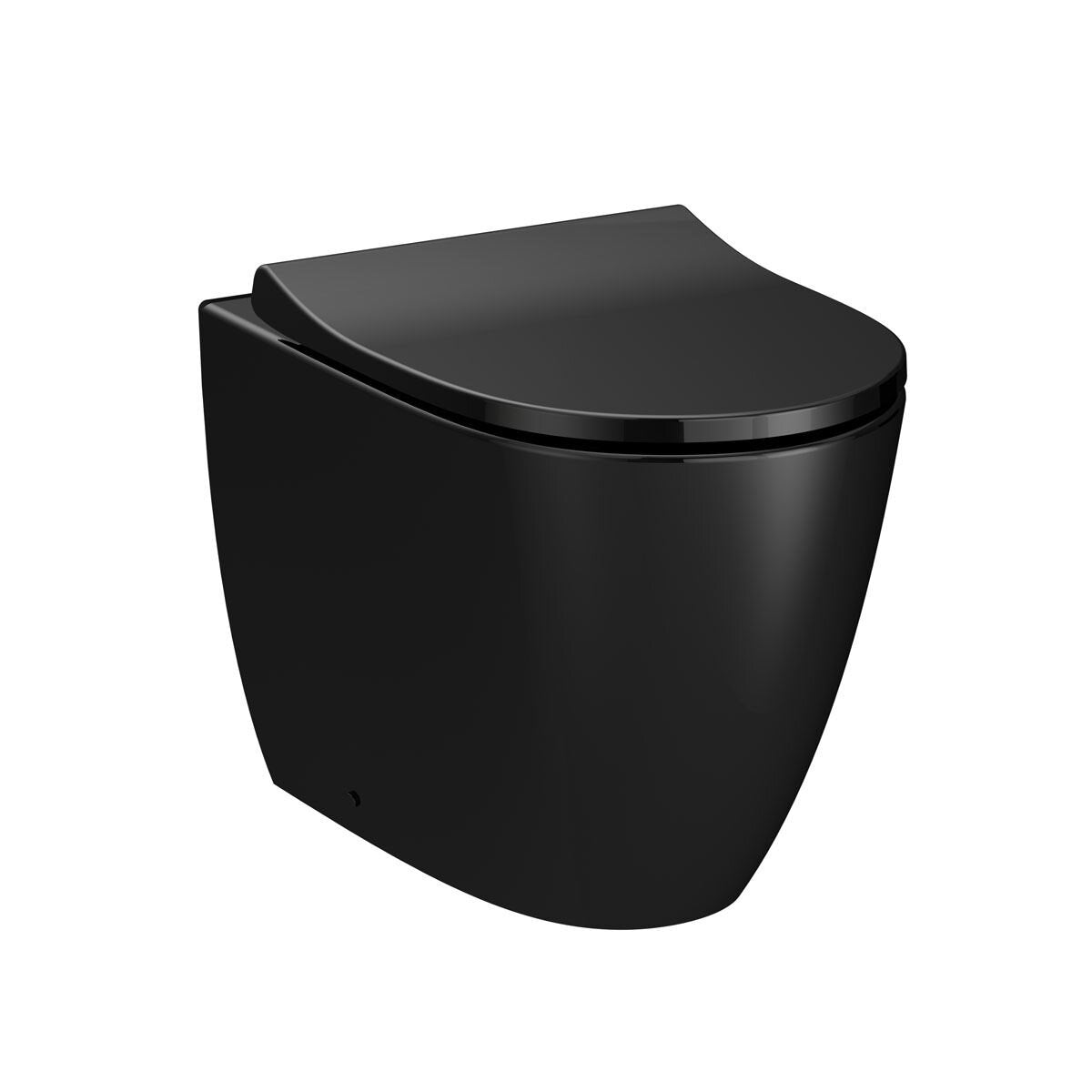 Vitra Sento Stand-Wc Vitra Flush 2.0, Tiefspüler Ohne Spülrand, Mit Bidetfunktion - Schwarz Hochglanz