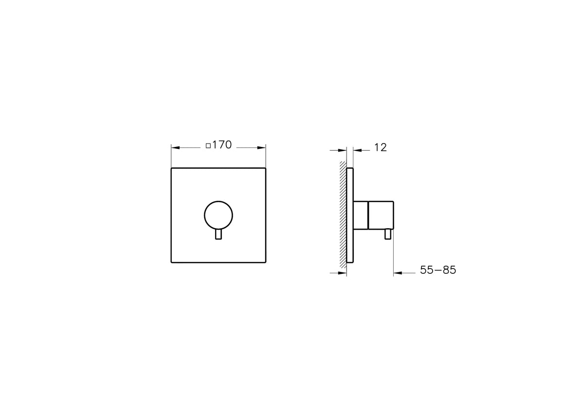 VitrA Root Square 3-Wege-Umsteller V-Box Unterputzmontage Kupfer VitrA