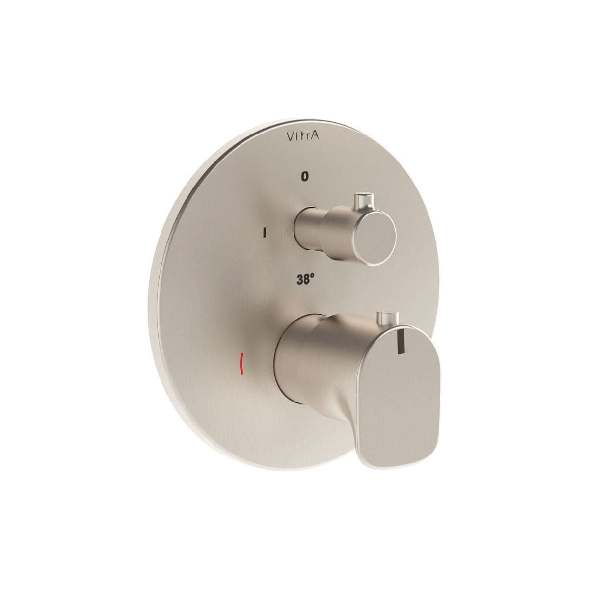 VitrA Root Round Brausethermostat V-Box Unterputzmontage Nickel gebürstet VitrA