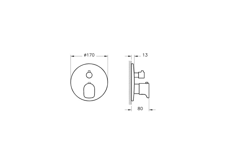 VitrA Root Round Brausethermostat V-Box Unterputzmontage Schwarz Matt VitrA