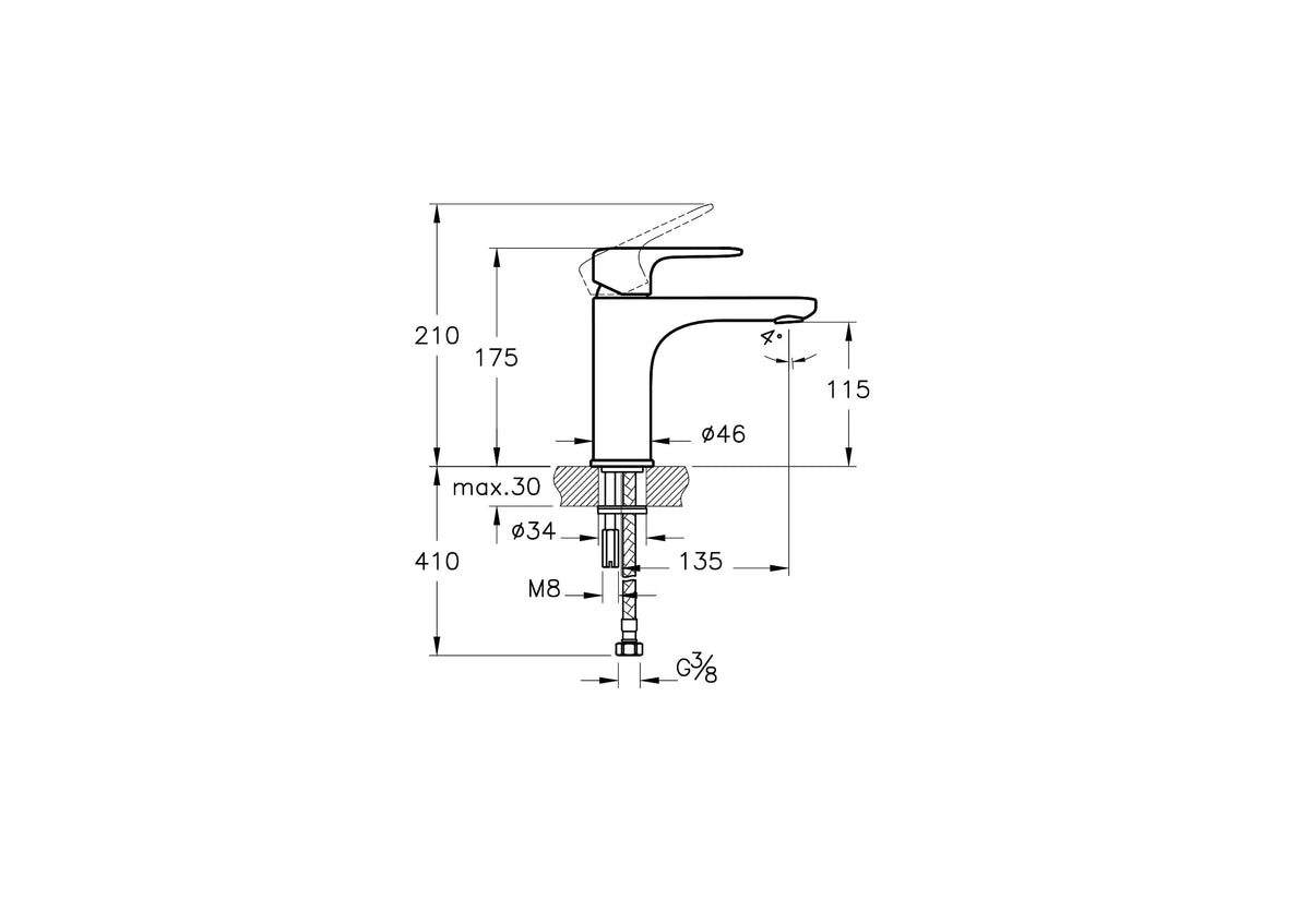 VitrA Root Round Einhebel-Waschtischmischer Höhe 17,5 cm Kupfer VitrA