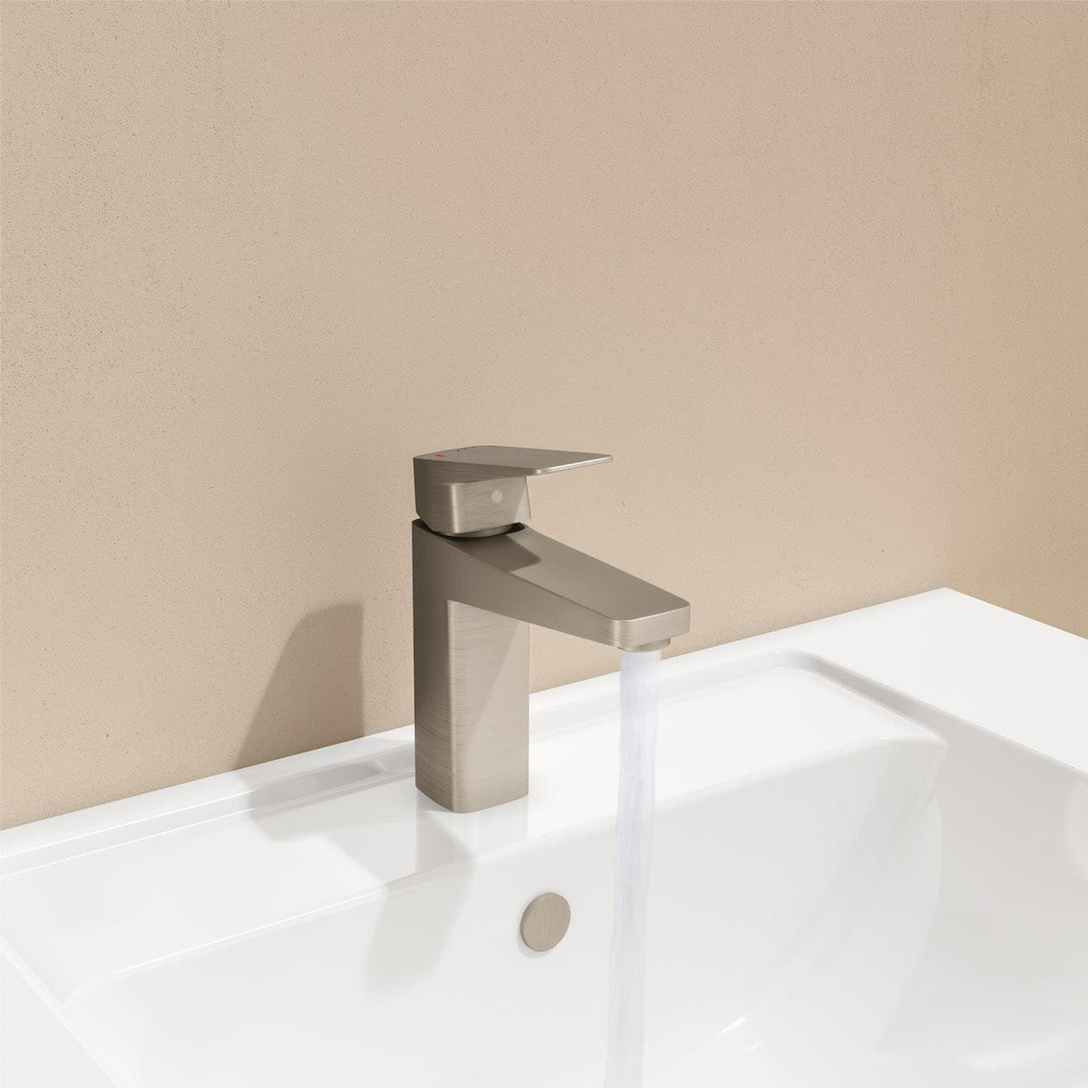 VitrA Root Square Einhebel-Waschtischmischer Höhe 17,5 cm Nickel gebürstet VitrA