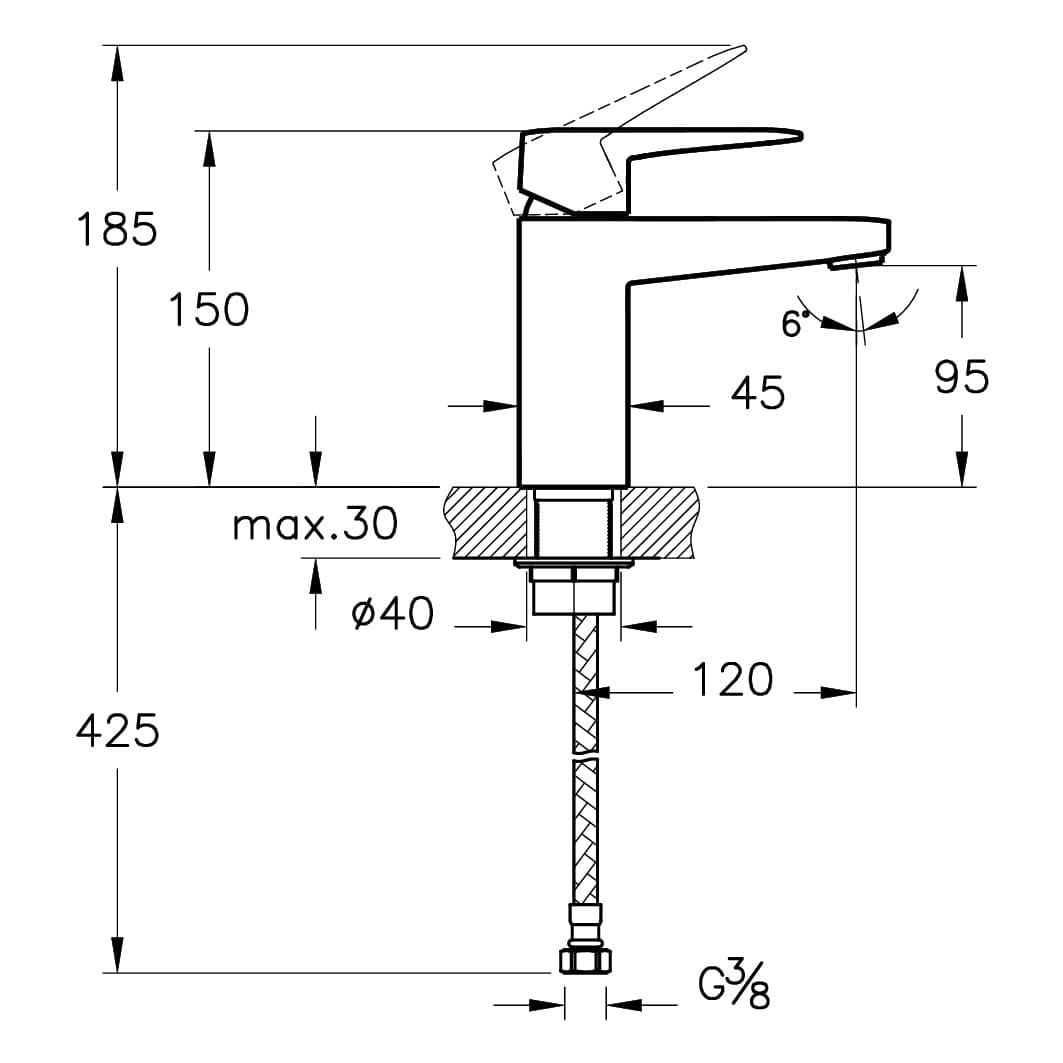 VitrA Root Square Einhebel-Waschtischmischer Höhe 15 cm Kupfer VitrA