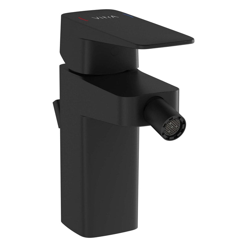 VitrA Root Square Einhebel-Bidetmischer mit Ablaufgarnitur Höhe 15 cm Schwarz Matt VitrA