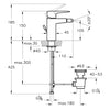 VitrA Root Square Einhebel-Bidetmischer mit Ablaufgarnitur Höhe 15 cm Chrom VitrA