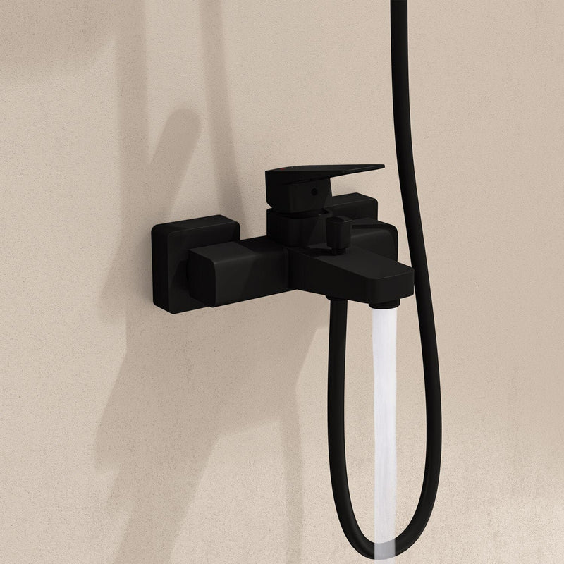 VitrA Root Square Einhebel-Wannenfüll- und Brausearmatur Aufputzmontage Schwarz Matt VitrA