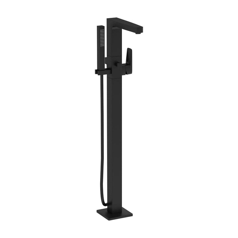 VitrA Root Square Einhebel-Wannenfüll- und Brausearmatur Bodenmontage Schwarz Matt VitrA