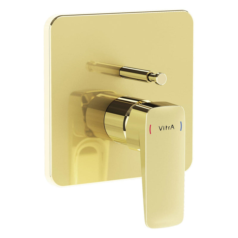 VitrA Root Square Einhebel-Wannenfüll- und Brausearmatur V-Box Unterputzmontage Gold VitrA