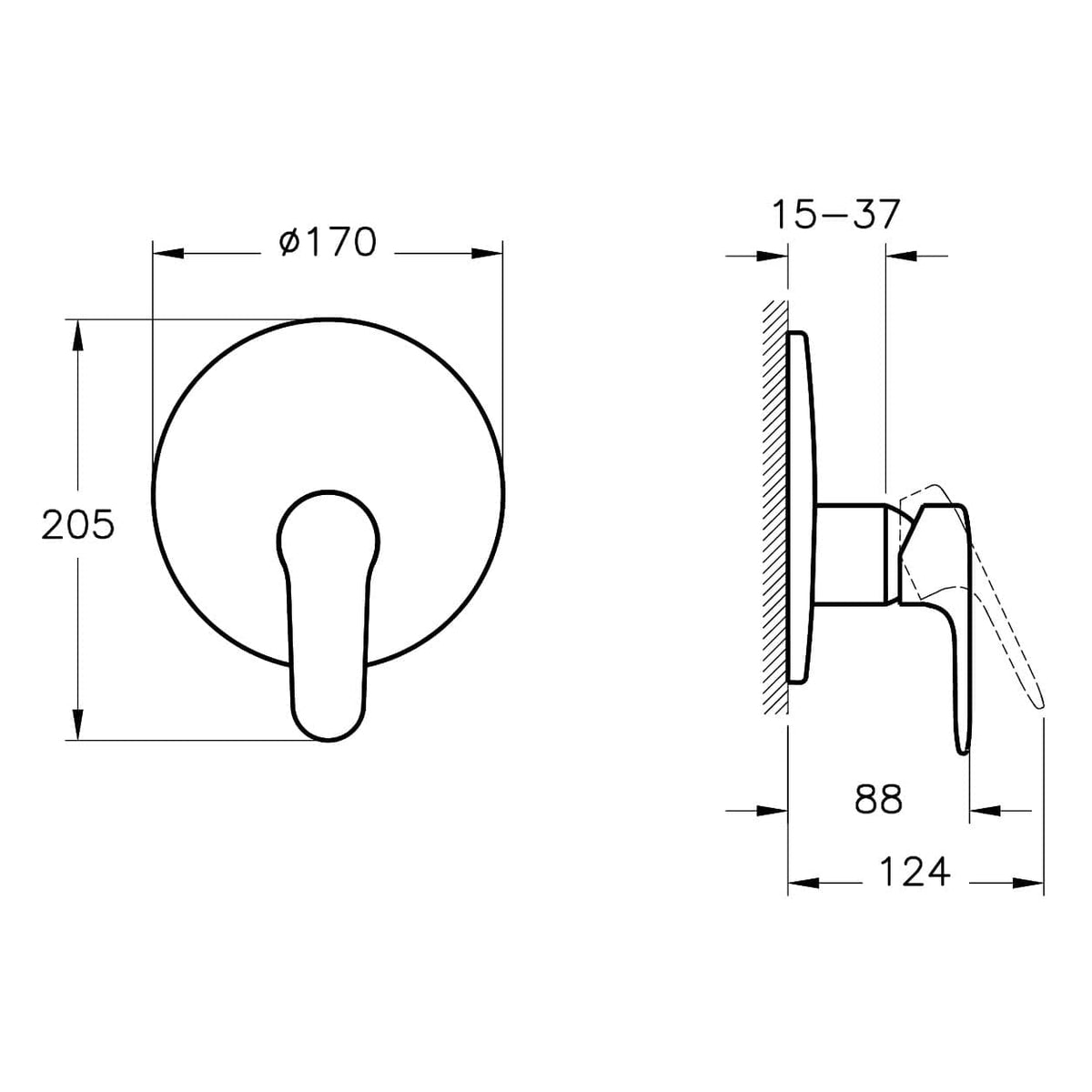 VitrA Root Round Einhebel-Brausearmatur V-Box Unterputzmontage Kupfer VitrA