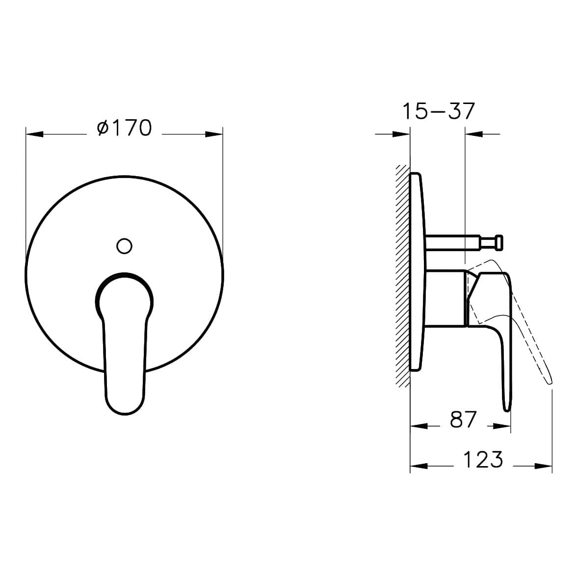 VitrA Root Round Einhebel-Wannenfüll- und Brausearmatur V-Box Unterputzmontage Gold VitrA