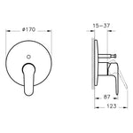 VitrA Root Round Einhebel-Wannenfüll- und Brausearmatur V-Box Unterputzmontage Nickel gebürstet VitrA